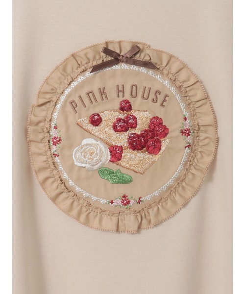 PINK HOUSE（ピンクハウス） tシャツ 半袖 クレープリー刺繍アップリケ