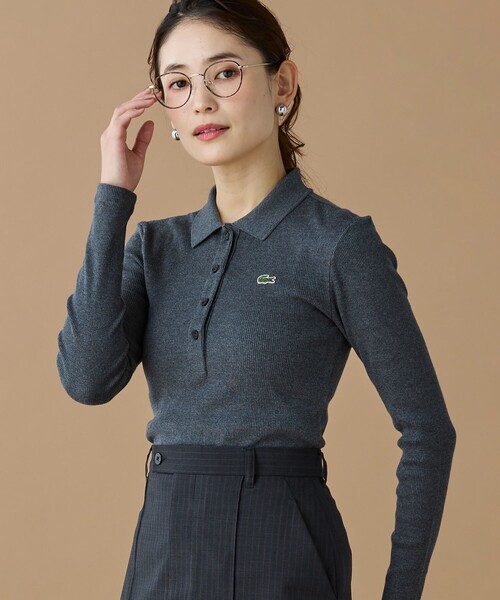 LACOSTE（ラコステ） 長袖ポロシャツ 34 ブラック レディース