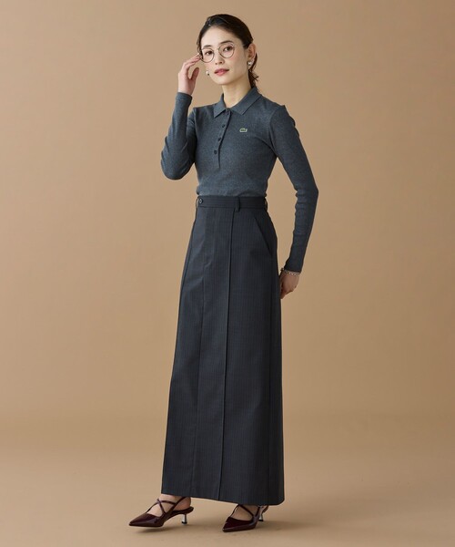 LACOSTE（ラコステ） 長袖ポロシャツ 34 ブラック レディース
