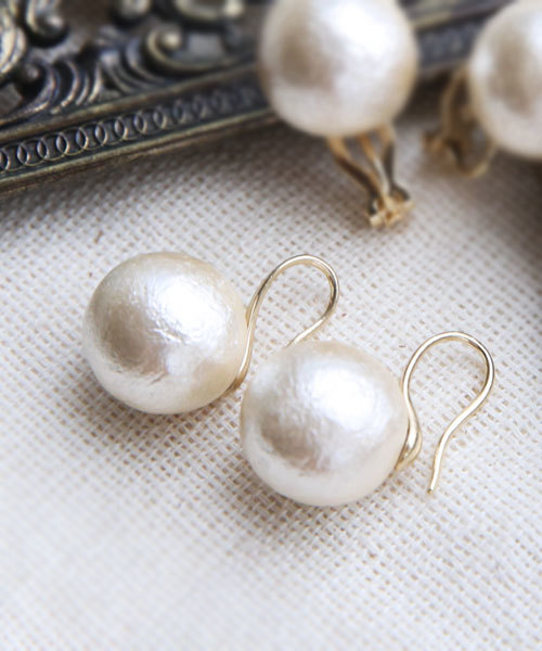 colleca la（コレカラ） ピアス 「14mm」大粒コットンパールピアス