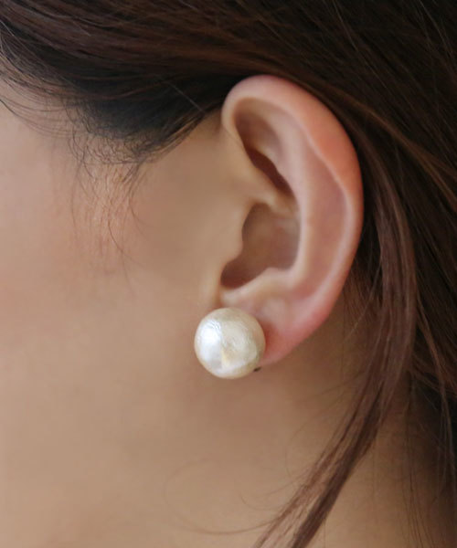 colleca la（コレカラ） ピアス 「14mm」大粒コットンパールピアス