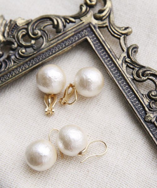colleca la（コレカラ） ピアス 「14mm」大粒コットンパールピアス