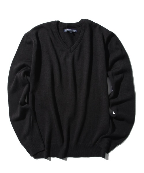 Ocasito ブラック Vネック ニット S セール】アシンメトリーVネックニットトップス（ニット/セーター