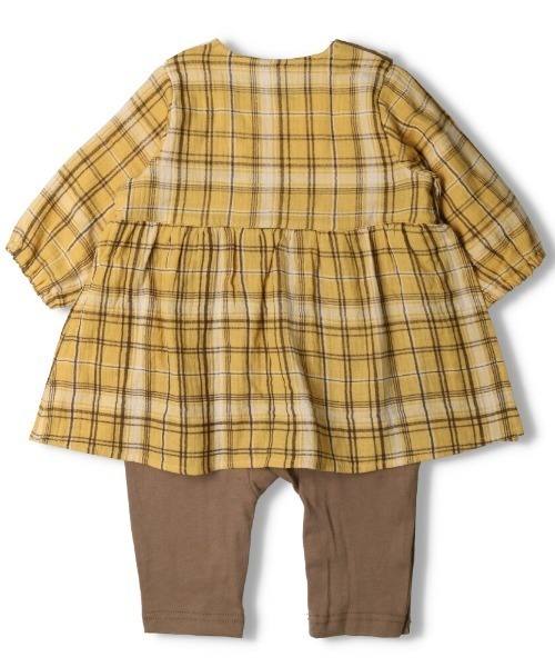kids zoo ベビー服 ロンパース Wガーゼチェック柄オール