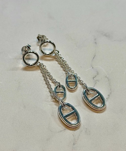 ピアス 「blatto 925silver」anchor 925 ホワイトシルバー 両耳ピアス bla-pierce-anchor-1の画像