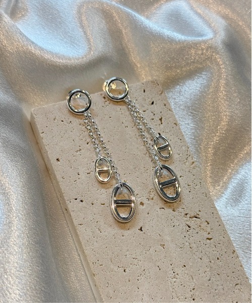 ピアス 「blatto 925silver」anchor 925 ホワイトシルバー 両耳ピアス bla-pierce-anchor-1の画像