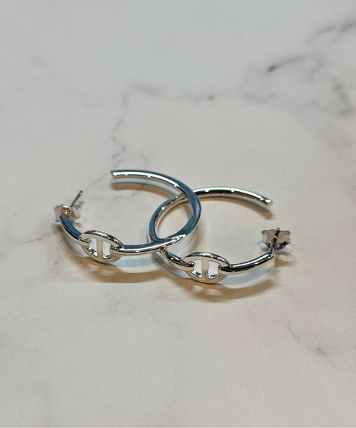 ピアス 「blatto 925silver」anchor 925 ホワイトシルバー 両耳ピアス bla-pierce-anchor-1の画像
