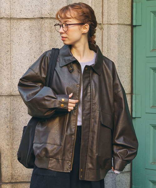 MONO-MART（モノマート） ブルゾン アウター 比翼デザインヴィンテージ