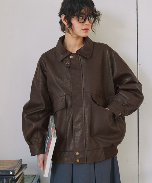 MONO-MART（モノマート） ブルゾン アウター 比翼デザインヴィンテージ