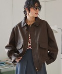 ブルゾン アウター 比翼デザインヴィンテージラ...の詳細画像1