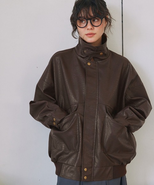 MONO-MART（モノマート） ブルゾン アウター 比翼デザインヴィンテージ