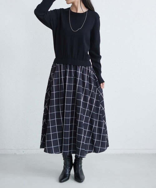 MAISON DE THERESE（メゾン ド テレーズ） ワンピース 切り替えニット