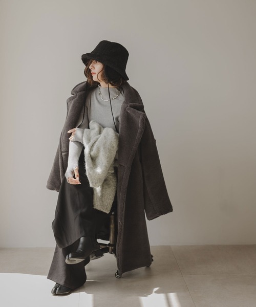 rectangle（レクタングル） パンツ ヘリンボーンタックワイドパンツ