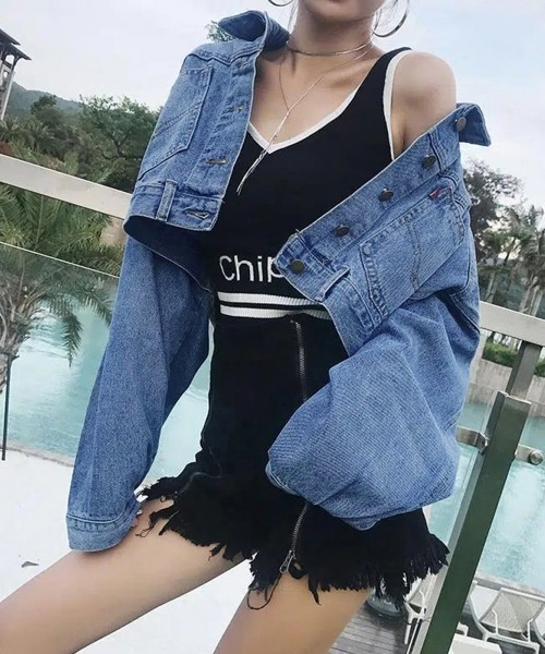 春夏コーデ❤️デニムジャケット　レディース　ショート丈　Gジャン miniministore デニムジャケット gジャン ショート丈 春アウター