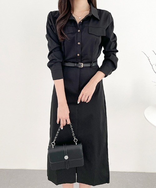 ワンピース ベルト付き ロング シャツ : ZOZOTOWN Yahoo!店