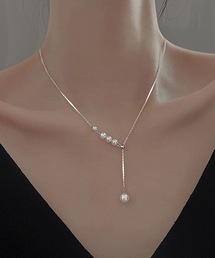 DiamondHearts ネックレス Y字パールネックレス レディース