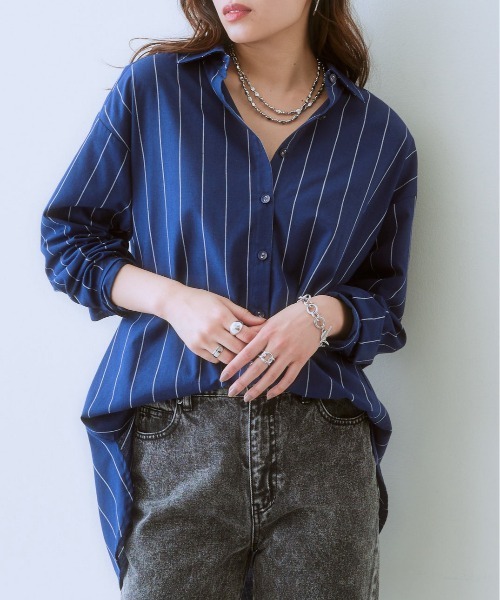 SMILELAND シャツ ブラウス 大きいサイズ ゆるシルエット