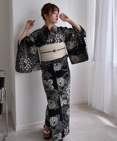 かおりん　ゆかた　浴衣　注染　幅広　ユリ　美品 かおりん様専用 ゆかた 浴衣 注染 幅広 ユリ 美品 （仕立上り