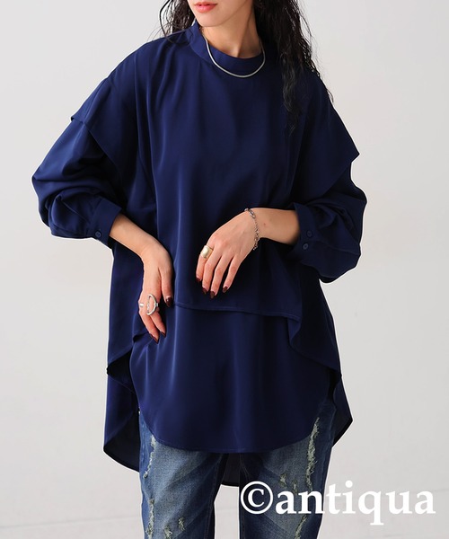 tシャツ レイヤードプルオーバー レディース