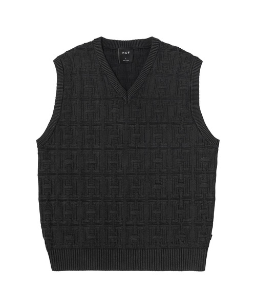HUF ニットベスト HUF】ANTON SWEATER VEST black ハフ ニットベスト ベスト