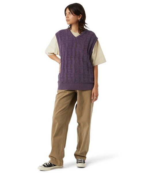 HUF ベスト ジレ INTERLACED JACQUARD OVERDYED VEST / ハフ