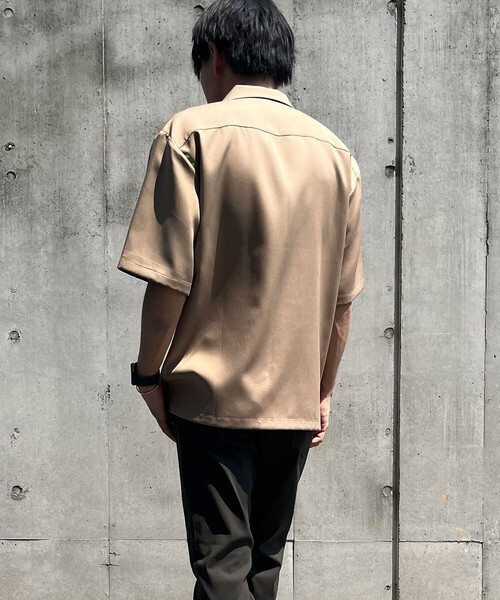 kolor●ベージュシャツ サイズ3 美品 COMME CA ISM シャツ ファンクショナル バイカラー コンビ 羽織