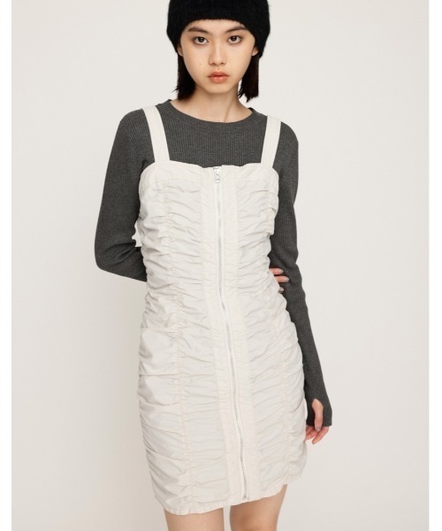 SLY ワンピース NYLON GATHER CAMI S/OP ナイロン ギャザー
