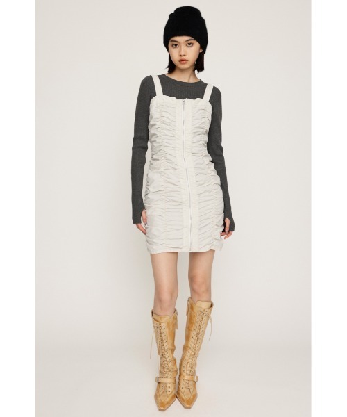 SLY スライ GATHER CAMI ショートワンピース SLY ワンピース NYLON GATHER CAMI S/OP ナイロン ギャザー
