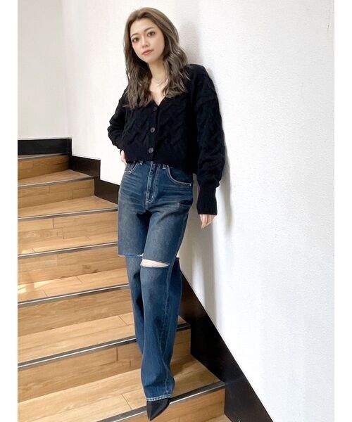 GYDA ジーンズ デニム デニムパンツ ハイウエストfront and back