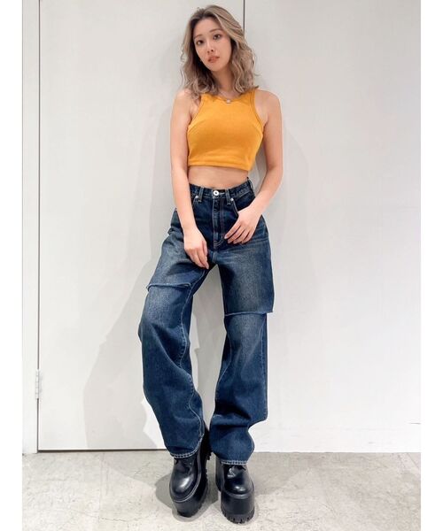 GYDA ジーンズ デニム デニムパンツ ハイウエストfront and back