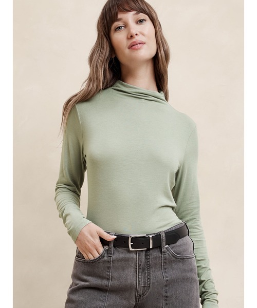 90s BANANA REPUBLIC ヘンリーネック ロンTee 白タグ レア 90s BANANA REPUBLIC ヘンリーネック ロンTee 白タグ レア