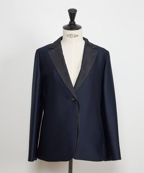ジャケット テーラードジャケット シルクウール替衿タキシードジャケット「la veille by SUPERIOR CLOSET」 レディースの画像