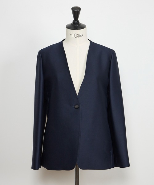 ジャケット テーラードジャケット シルクウール替衿タキシードジャケット「la veille by SUPERIOR CLOSET」 レディースの画像