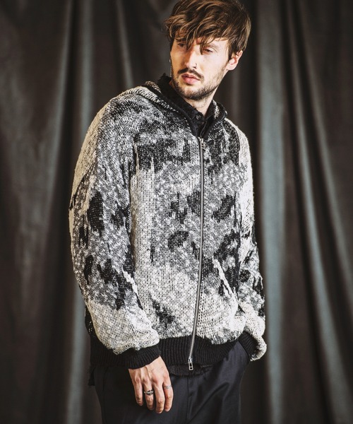 NO ID.（ノーアイディー） パーカー 「NO ID.」Abstract JQ Knit Zip