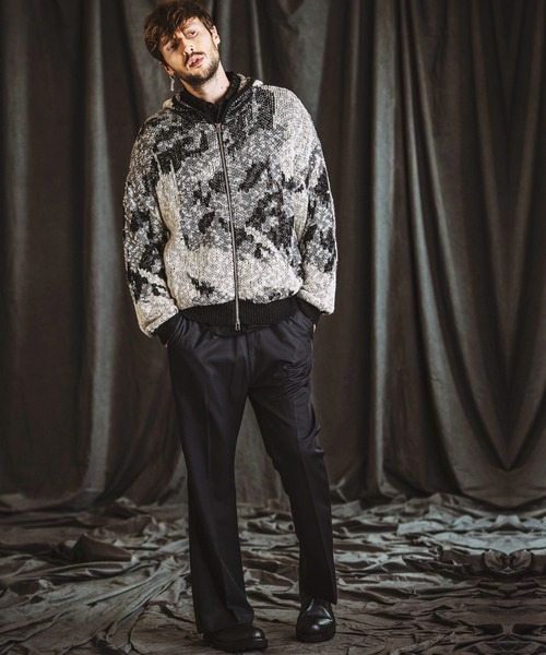 NO ID.（ノーアイディー） パーカー 「NO ID.」Abstract JQ Knit Zip