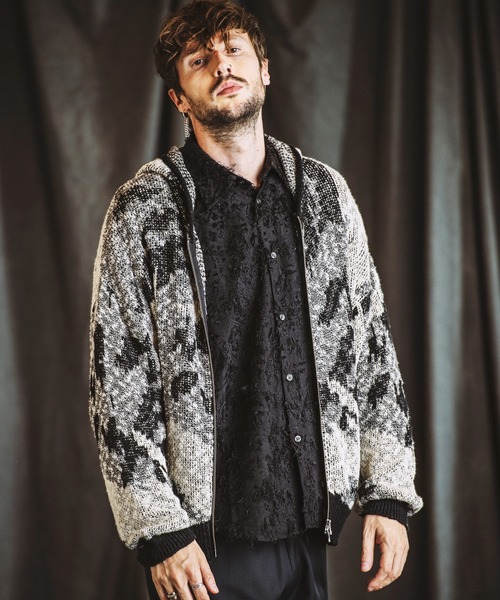 ノーアイディー（NO ID．）/アブストラクトJQニットZIPパーカ NO ID.（ノーアイディー） パーカー 「NO ID.」Abstract JQ Knit Zip