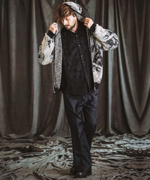 NO ID.（ノーアイディー） パーカー 「NO ID.」Abstract JQ Knit Zip