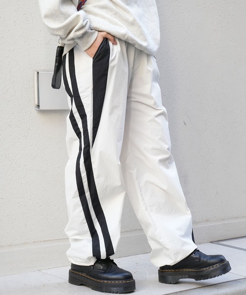 Starting Over パンツ side line switching nylon track pants