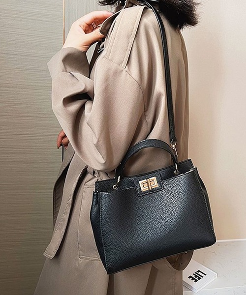 ジャンニノターロ 2way ハンドバッグ ショルダーバッグ ターンロック レザー GIANNI NOTARO - 美品 ジャンニノターロ トートバッグ