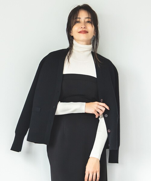 美品✨ICB 洗える ソフトカシミヤミックス Vネックカーディガン 2024AW ICB（アイシービー） カーディガン 「洗える」ソフトカシミヤミックス
