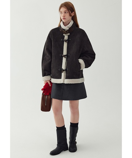 コート ムートンコート オーバーサイズ フェイクムートンジャケット