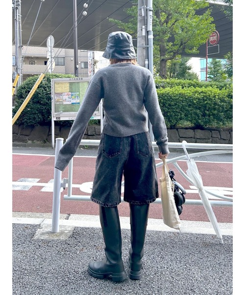 TFW49 ROUND NECK KNIT ラウンドネックニット BLACK BY MOUSSY カーディガン round neck knit cardigan