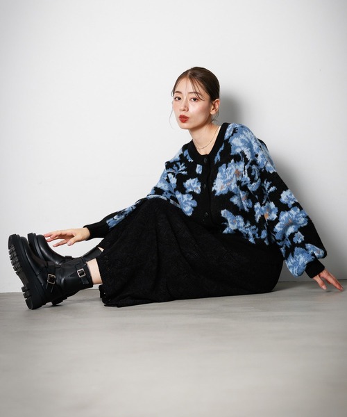 LAKOLE（ラコレ） カーディガン 花柄起毛カーディガン / 144443