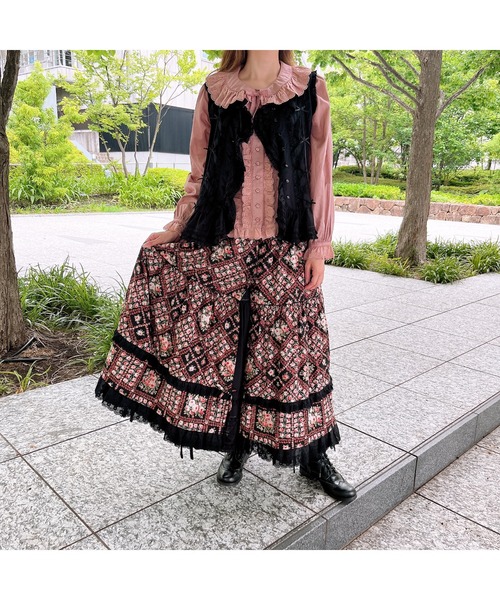 PINK HOUSE tシャツ Tシャツ ローズレース使いブラウス レディース 
