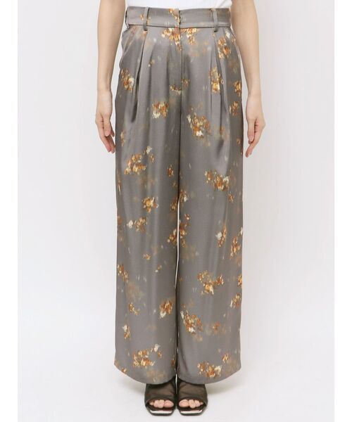 ELENDEEK パンツ ブラーフラワープリントパンツ レディース