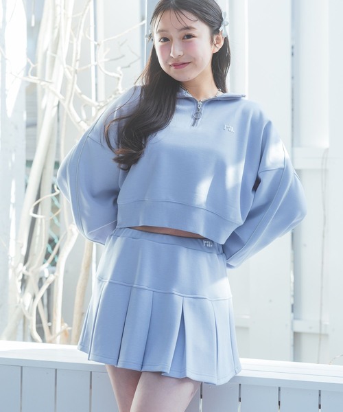 極美品archivio 水色 ポロシャツとフレアーダンボールスカートセット repipi armario（レピピアルマリオ） スカート ダンボールプリーツ