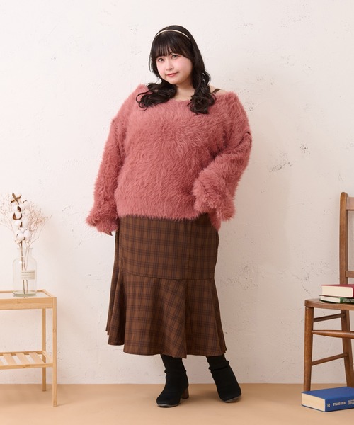 Louiosy カーディガン 「大きいサイズ」マルチウェイシャギー