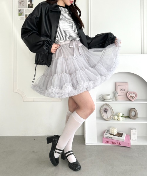 Loueme スカート リボンボリュームパニエスカート : ZOZOTOWN Yahoo!店 