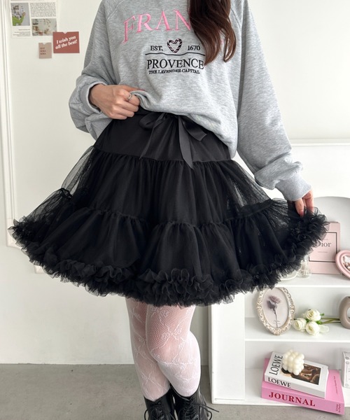 Loueme スカート リボンボリュームパニエスカート : ZOZOTOWN Yahoo!店 
