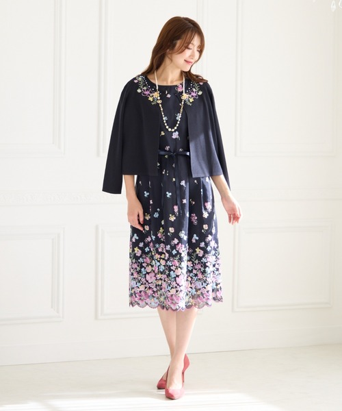 Rose Tiara（ローズティアラ） ワンピース 吹き上げフラワー刺繍